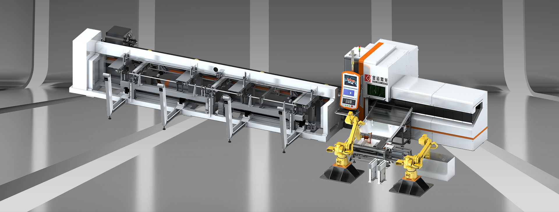 Faserlaser-Rohr-Schneide maschine FMS in der Metall-Pipeline