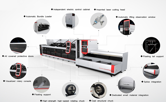 Smart Fiber Laser Metall Tube Cutting Machine Systems