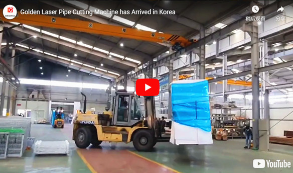 Goldene Laser Rohr Schneiden Maschine hat Angekommen in Korea